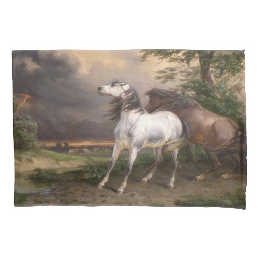 嵐に怯えた馬（カーレ・バーネット） 枕カバー (正面左)