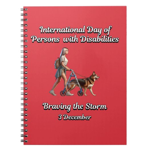 嵐に打ち勝つこと。障害者 ノートブック (正面)