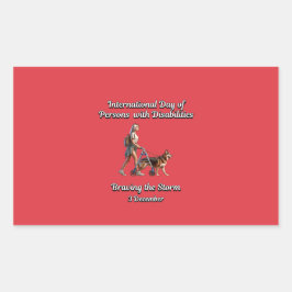 嵐に打ち勝つこと。障害者 長方形シール