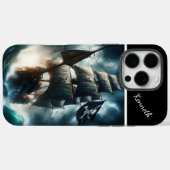 嵐に打ち勝つ海賊船 Case-Mate iPhoneケース (裏面 (横))