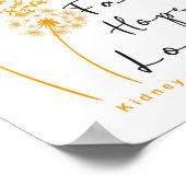 嵐に耐える腎臓のがん認識にオレンジ色のリボン ポスター (角)