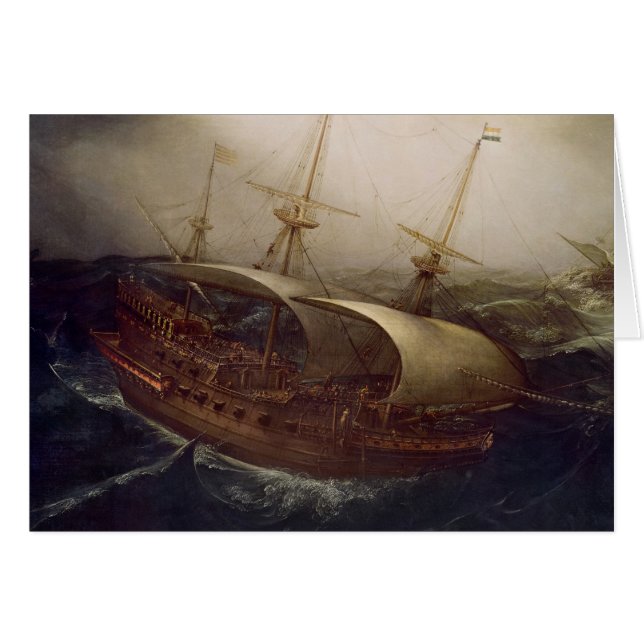 嵐のオランダの戦艦 (正面横)