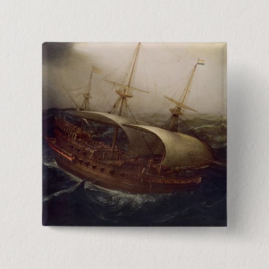 嵐のオランダの戦艦 缶バッジ (正面)