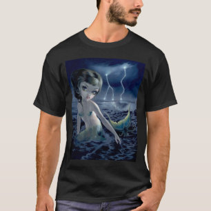 嵐のチェーサーの人魚のワイシャツの稲妻の嵐の海 Tシャツ