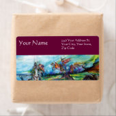 嵐のライダー中世の騎士馬紫 ラベル (インサイチュ)