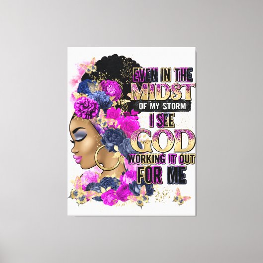 嵐の中でも神が働いているのが見える キャンバスプリント (正面)