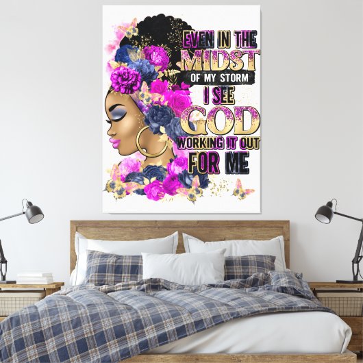 嵐の中でも神が働いているのが見える キャンバスプリント (インサイチュ (寝室))