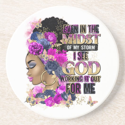 嵐の中でも神が働いているのが見える コースター (正面)