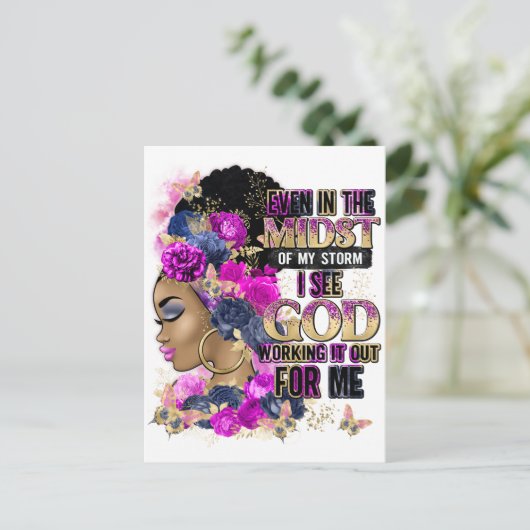 嵐の中でも神が働いているのが見える ポストカード (スタンド正面)