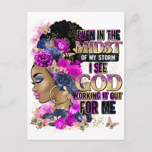 嵐の中でも神が働いているのが見える ポストカード (正面)