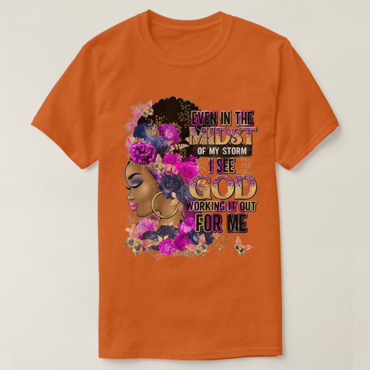 嵐の中でも神が見える Tシャツ (デザイン正面)