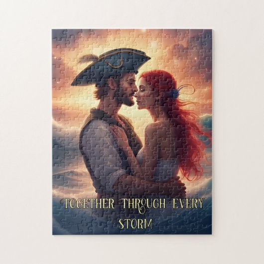 嵐の中でロマンチックな海賊を一斉に ジグソーパズル (縦)