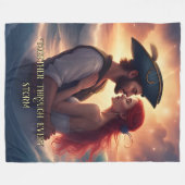 嵐の中でロマンチックな海賊を一斉に フリースブランケット (正面(横))