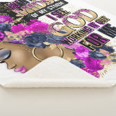 嵐の中で女王ブラックメラニン女性の茶色の肌 シェルパブランケット (3/4)