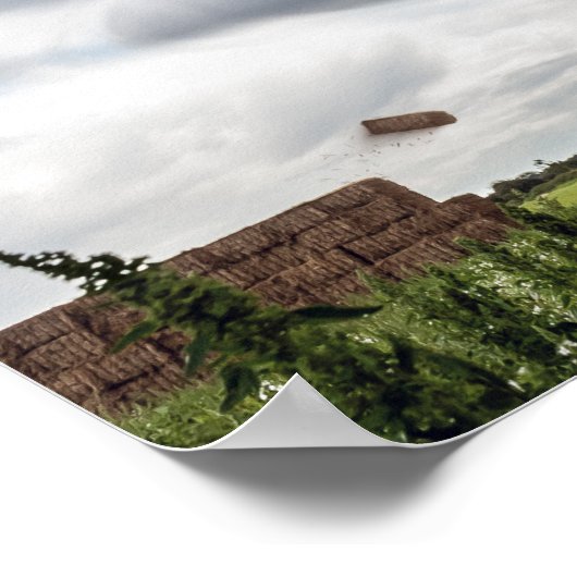 嵐の中で干し草の俵を持ち上げるツイスター ポスター (角)