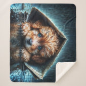 嵐の中で心温まる湿った犬 シェルパブランケット (正面)