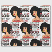  嵐の中で神を信じる黒い女  ラッピングペーパー (フラット)