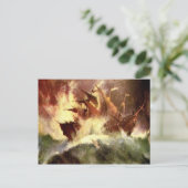 嵐の中で船を操縦する ポストカード (スタンド正面)