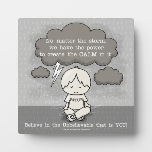 嵐の中で落ち着く フォトプラーク (正面)