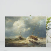 嵐の中のオランダ沿岸の船 カード (スタンド正面)