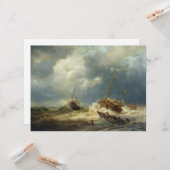 嵐の中のオランダ沿岸の船 カード (正面/裏面インサイチュ)