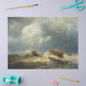 嵐の中のオランダ沿岸の船 薄葉紙 (クラフト)