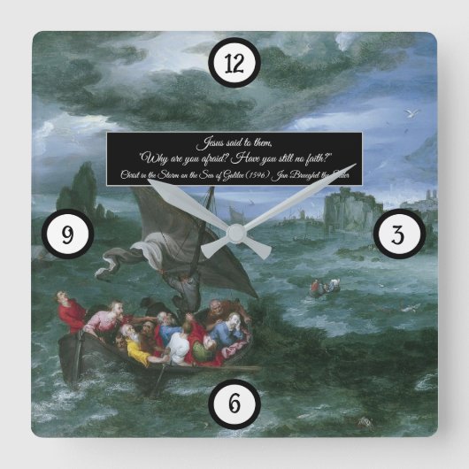嵐の中のキリスト スクエア壁時計 (正面)