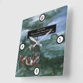 嵐の中のキリスト スクエア壁時計 (傾斜)