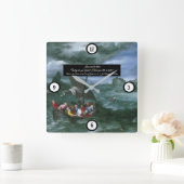 嵐の中のキリスト スクエア壁時計 (ホーム)