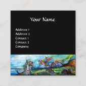 嵐の中のライダー青黒ファンタジー スクエア名刺 (正面)