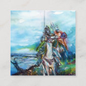 嵐の中のライダー青黒ファンタジー スクエア名刺 (裏面)