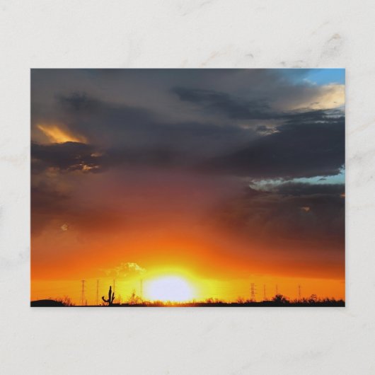 嵐の中の夕日。 ポストカード (正面)