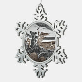 嵐の中の女性バイキング スノーフレークピューターオーナメント (右)