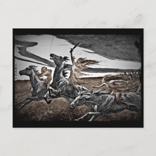 嵐の中の女性バイキング ポストカード (正面)