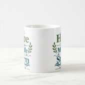 嵐の中の希望 太字の希望の引用 コーヒーマグカップ (中央)