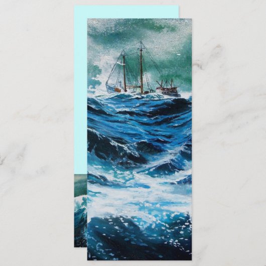 嵐の中の海の中の船 (正面/裏面)