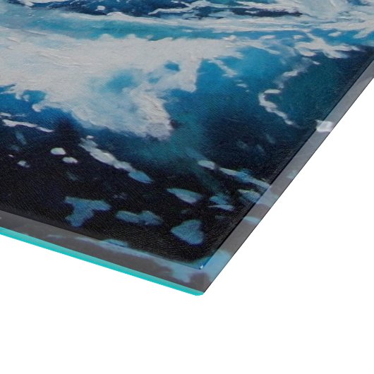 嵐の中の海の中の船 カッティングボード (角)