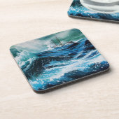 嵐の中の海の中の船 コースター (左側)