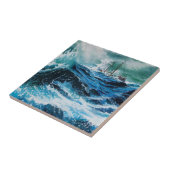 嵐の中の海の中の船 タイル (側面)