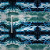 嵐の中の海の中の船 ファブリック (タイル)