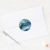 嵐の中の海の中の船 ラウンドシール (封筒)