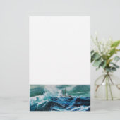嵐の中の海の中の船 便箋 (スタンド正面)