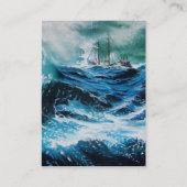 嵐の中の海の中の船 名刺 (裏面)