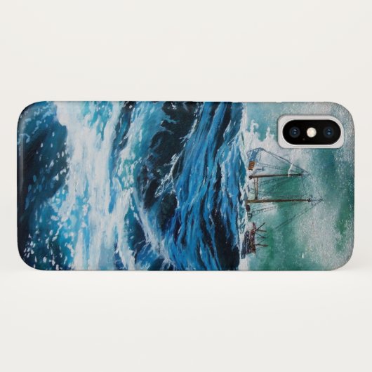 嵐の中の海の中の船 Case-Mate iPhoneケース (裏面(横))