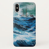 嵐の中の海の中の船 Case-Mate iPhoneケース (裏面)