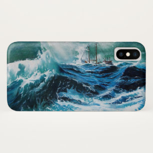 嵐の中の海の中の船 iPhone X ケース