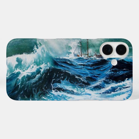 嵐の中の海の中の船 Case-Mate iPhoneケース (裏面 (横))