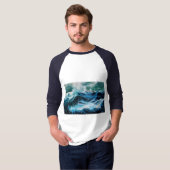 嵐の中の海の中の船 Tシャツ (正面フル)