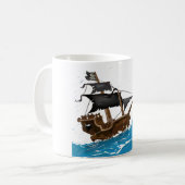 嵐の中の海賊船 コーヒーマグカップ (正面左)