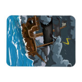 嵐の中の海賊船 マグネット (横)